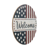 Welcome Stars & Stripes Round Wall Hanging 11" Dia-Lange General Store