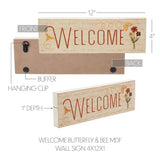 Welcome w/ Butterfly & Bee Wall Sign-Lange General Store