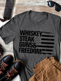 Whiskey Steak Guns & Freedom T-Shirt-Lange General Store