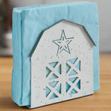 White Barn With Star Napkin Holder