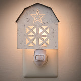 White Barn With Star Night Light-Lange General Store