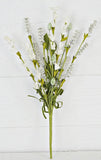 White Cluster Flowers With Heather 15" Pick-Lange General Store