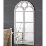 White Distressed Window Mirror-Lange General Store