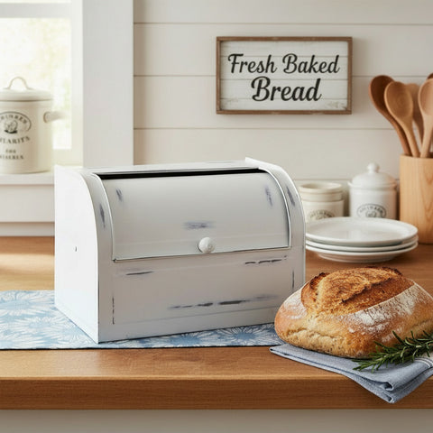 White Metal Bread Box-Lange General Store