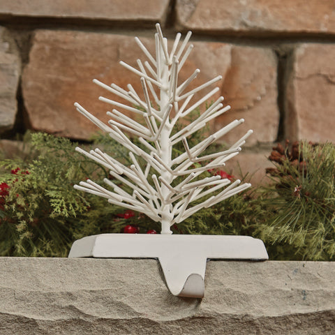 White Metal Tree Stocking Hanger-Lange General Store