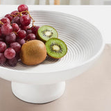 White Ribbed Wooden Bowl-Lange General Store