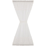 White Ruffled Sheer Petticoat Door Panel Curtain-Lange General Store