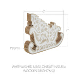 White Washed Santa on Duty Natural Wooden Sleigh-Lange General Store