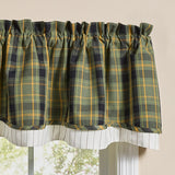 Willowton Plaid Layered Valance-Lange General Store