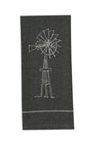 Windmill Farm Embroidered Dishtowel
