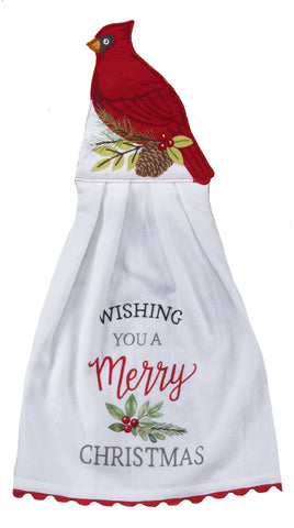 Winter Cardinal Hang-Ups Kitchen Towel-Lange General Store