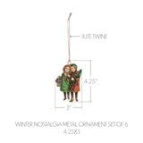 Winter Nostalgia Metal Ornament Set of 6-Lange General Store