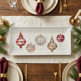 Winter Ornament Platter lying flat on a Christmas table