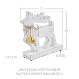 Winter Walk Distressed White Wooden Reindeer