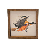 Witch Broom Ride Halloween Sign 6x6