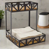 Wood & Iron 2 Tier Organizer-Lange General Store