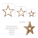 Wooden Nested Stars Natural 3-in-1-Lange General Store