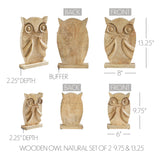 Wooden Owl Natural Set of 2-Lange General Store