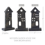 Wooden Saltbox House w/ Star Dark Brown-Lange General Store