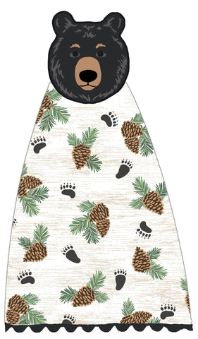 Woodland Bear Hang-Ups Kitchen Towel-Lange General Store