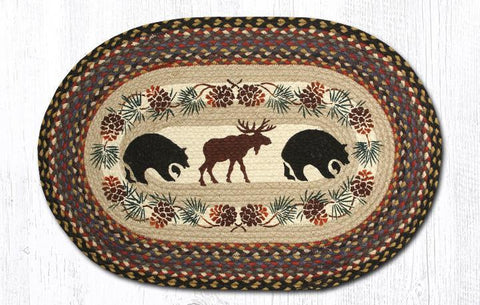 Woodland Bear and Moose Braided Rug-Lange General Store