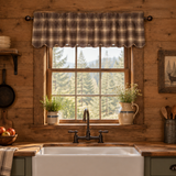 Woodland Brown Valance 60" over a farmhouse kitchen window