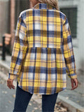 Yellow Pocket Long-Sleeve Plaid Shirt Jacket-Lange General Store