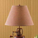 Burgundy Mini Check Lamp Shade-Lange General Store