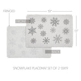 Yuletide Burlap Antique White Snowflake Placemat Set of 2-Lange General Store