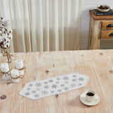 Yuletide Burlap Antique White Snowflake Table Runner - Lange General Store