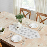 Yuletide Burlap Antique White Snowflake Table Runner - Lange General Store