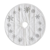 Yuletide Burlap Antique White Snowflake Tree Skirt-Lange General Store