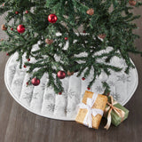 Yuletide Burlap Antique White Snowflake Tree Skirt-Lange General Store