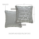 Yuletide Burlap Dove Grey Snowflake Kisses Pillow-Lange General Store