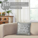 Yuletide Burlap Dove Grey Snowflake Kisses Pillow-Lange General Store