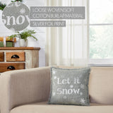 Yuletide Burlap Dove Grey Snowflake Let It Snow Pillow-Lange General Store