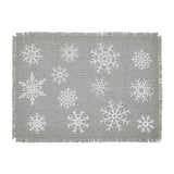 Yuletide Burlap Dove Grey Snowflake Placemat Set of 2-Lange General Store