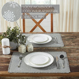 Yuletide Burlap Dove Grey Snowflake Placemat Set of 2-Lange General Store