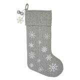 Yuletide Burlap Dove Grey Snowflake Stocking-Lange General Store