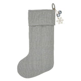 Yuletide Burlap Dove Grey Snowflake Stocking-Lange General Store