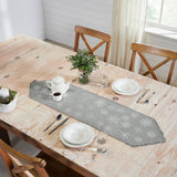 Yuletide Burlap Dove Grey Snowflake Table Runner - Lange General Store