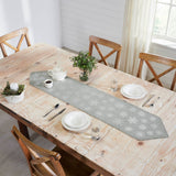 Yuletide Burlap Dove Grey Snowflake Table Runner - Lange General Store