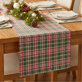 Boxwood Pine Plaid Table Runner in a Christmas tablescape