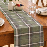 Everyday tablescape with Moonbeam & Olive plaid table runner