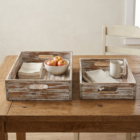Fresh square lifestyle image of the Distressed Wood Crate Set