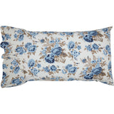 Dusk Blue Floral Ruffled Pillow Cases-Lange General Store