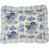 Dusk Blue Floral Ruffled Sham-Lange General Store