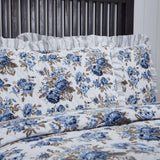 Dusk Blue Floral Ruffled Sham-Lange General Store