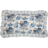 Dusk Blue Floral Ruffled Sham-Lange General Store