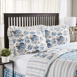 Dusk Blue Floral Ruffled Sham-Lange General Store